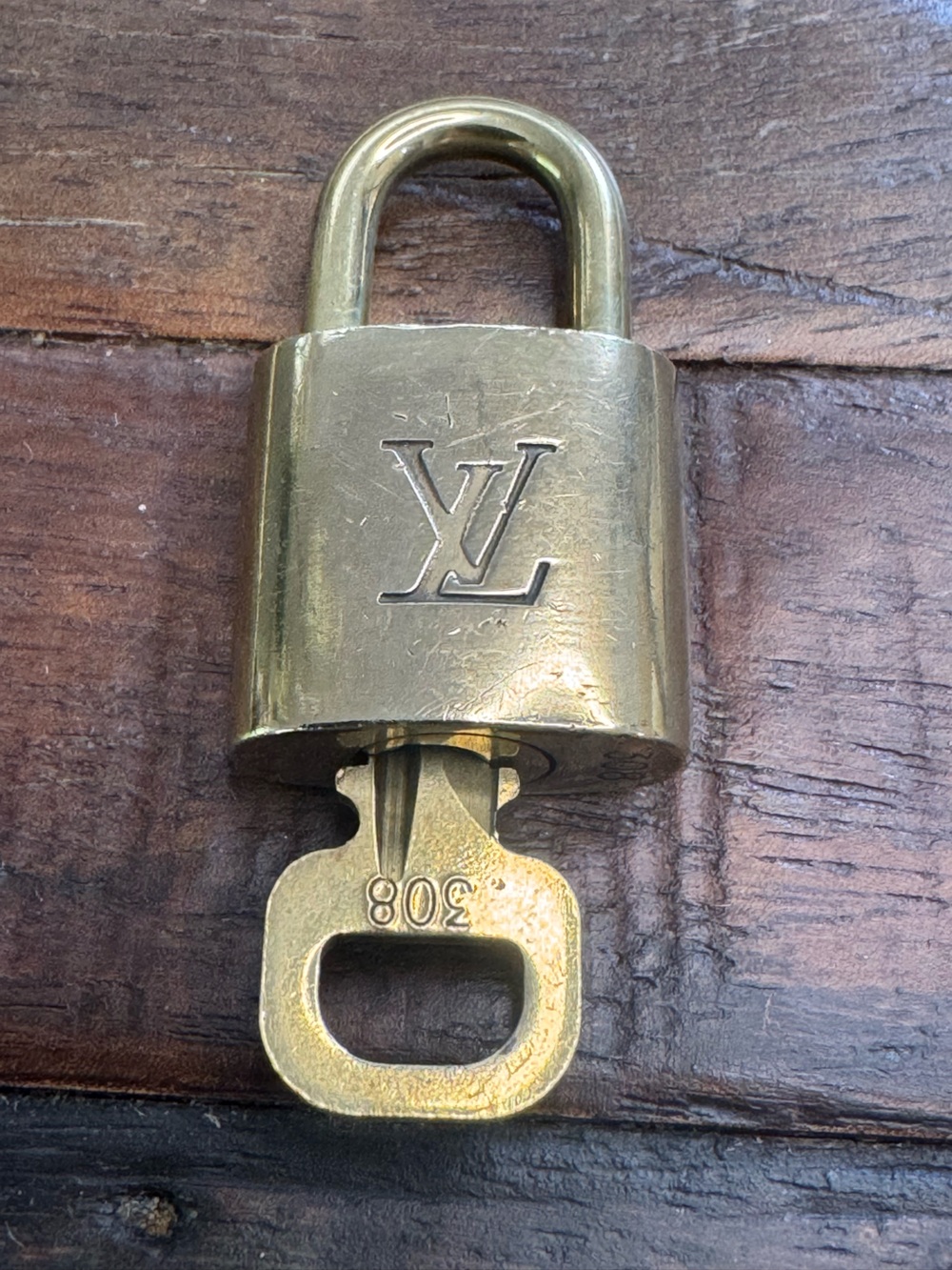 Louis Vuitton #308 Gold Padlock with Key